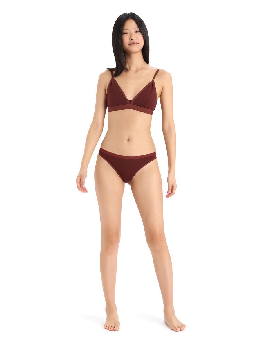 Espresso Icebreaker Merino Siren Bikini Briefs Women's One Piece & Sets | AU 1735VRWD